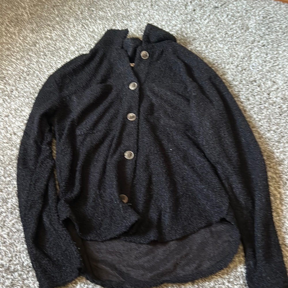 Black button up sweater